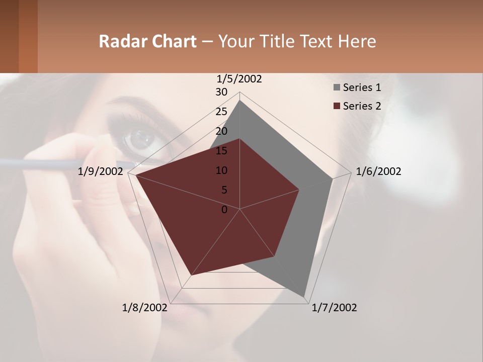 A Woman With Blue Eyes Is Doing Makeup PowerPoint Template