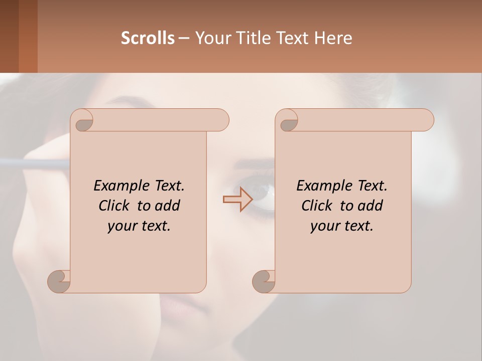 A Woman With Blue Eyes Is Doing Makeup PowerPoint Template