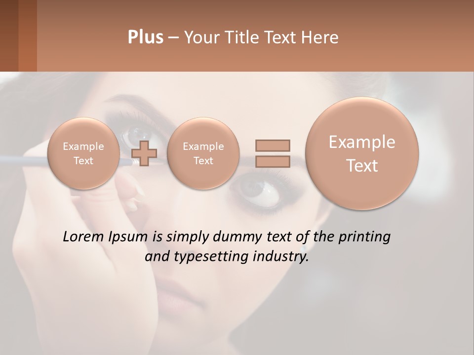 A Woman With Blue Eyes Is Doing Makeup PowerPoint Template
