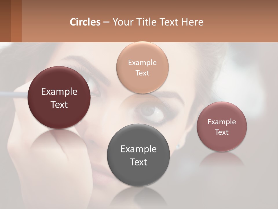 A Woman With Blue Eyes Is Doing Makeup PowerPoint Template
