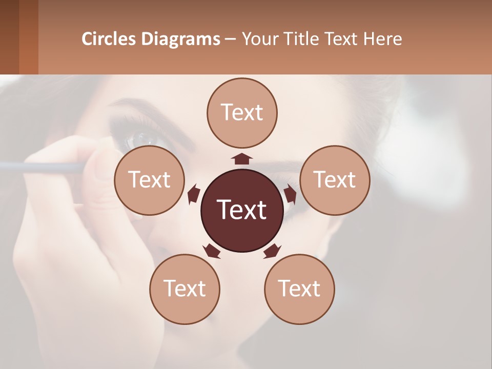 A Woman With Blue Eyes Is Doing Makeup PowerPoint Template