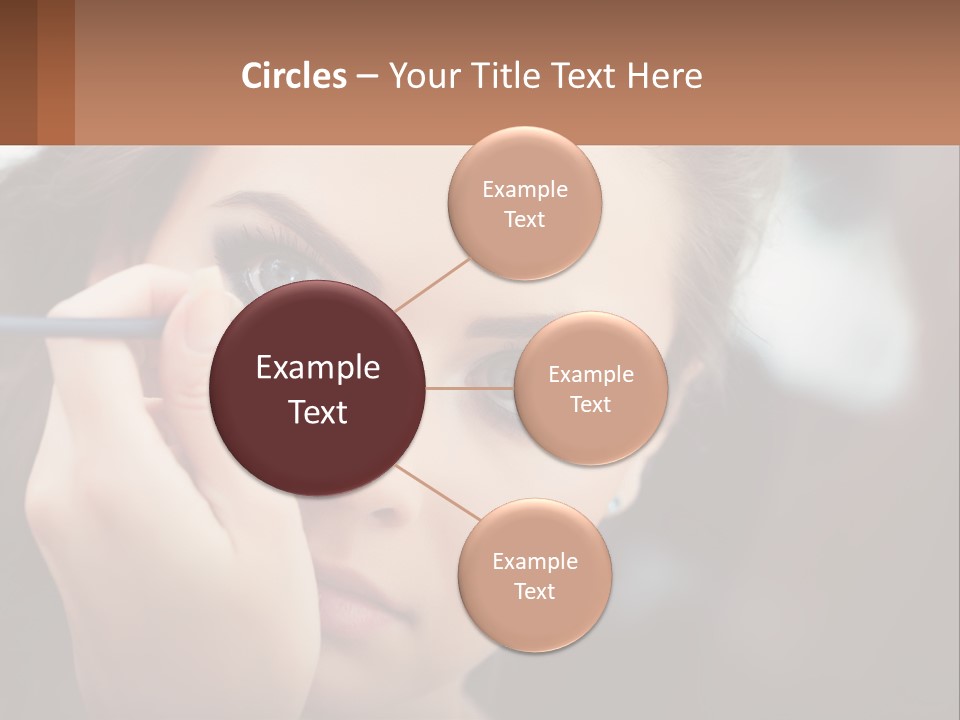 A Woman With Blue Eyes Is Doing Makeup PowerPoint Template