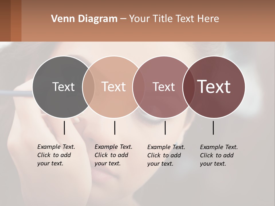 A Woman With Blue Eyes Is Doing Makeup PowerPoint Template