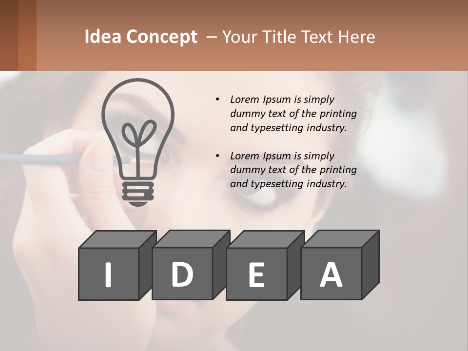 A Woman With Blue Eyes Is Doing Makeup PowerPoint Template