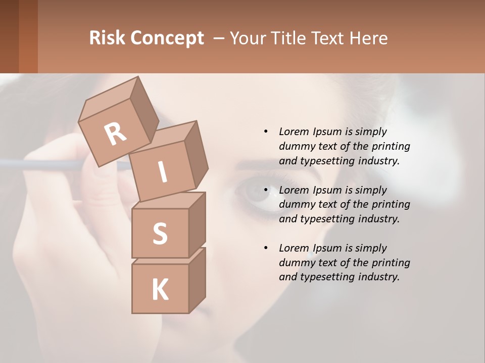 A Woman With Blue Eyes Is Doing Makeup PowerPoint Template