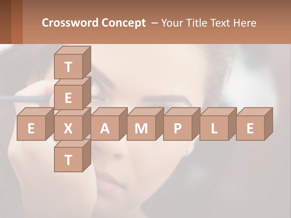 A Woman With Blue Eyes Is Doing Makeup PowerPoint Template