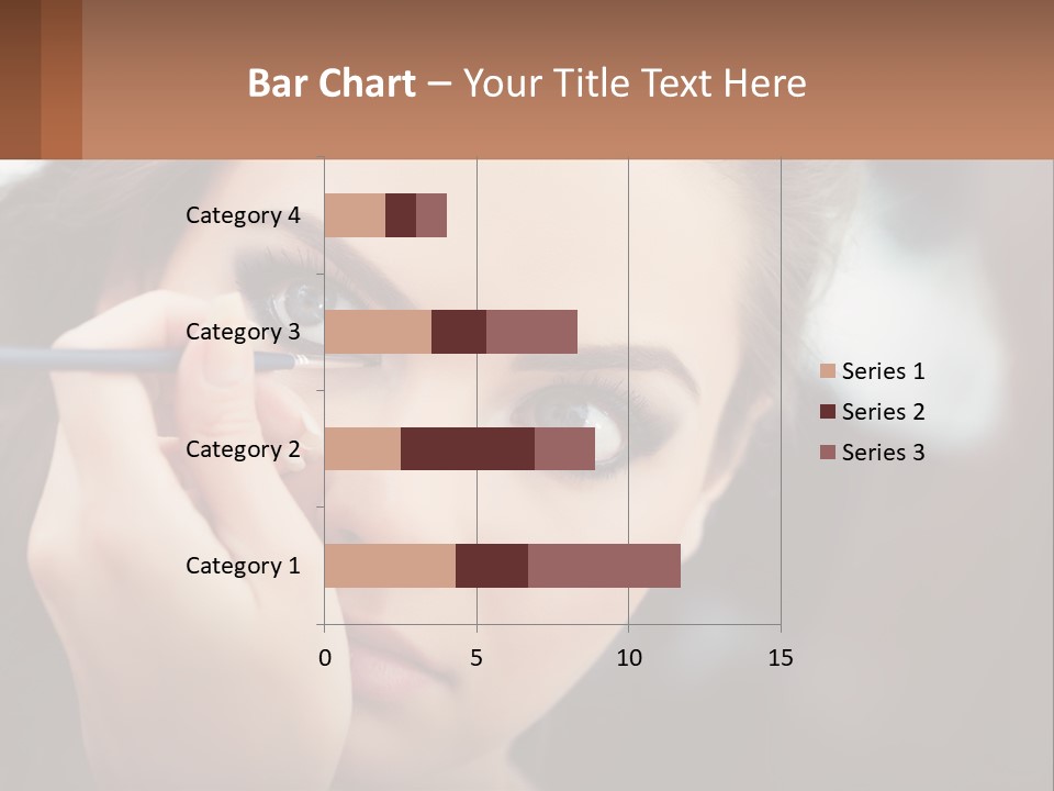 A Woman With Blue Eyes Is Doing Makeup PowerPoint Template