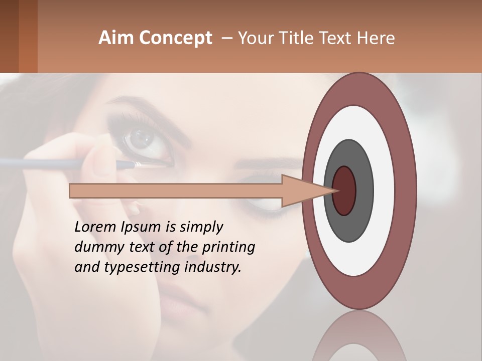 A Woman With Blue Eyes Is Doing Makeup PowerPoint Template