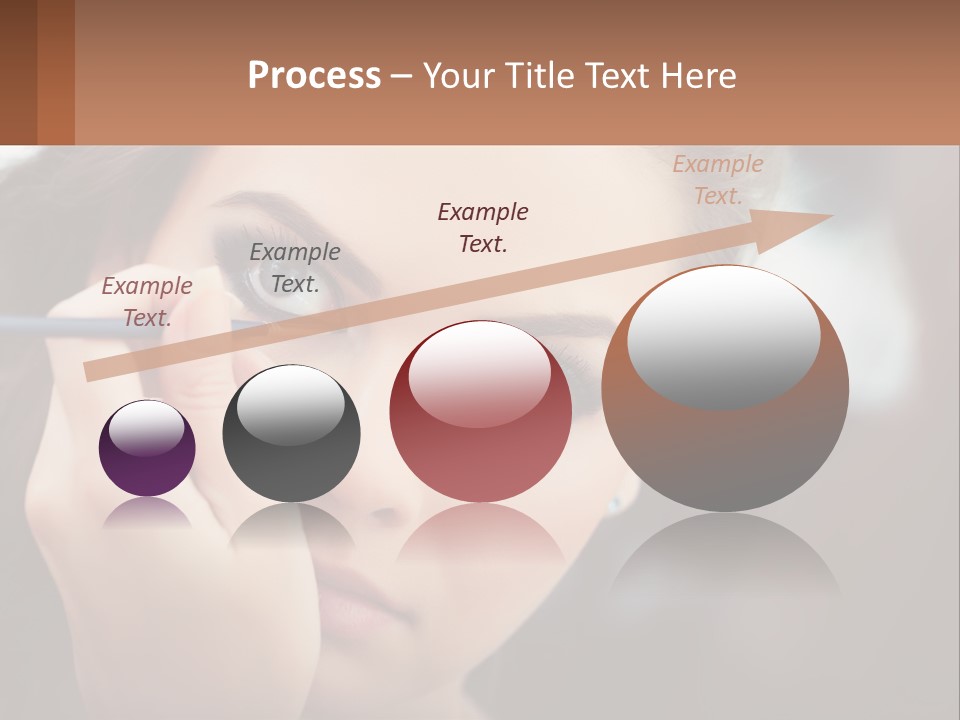 A Woman With Blue Eyes Is Doing Makeup PowerPoint Template