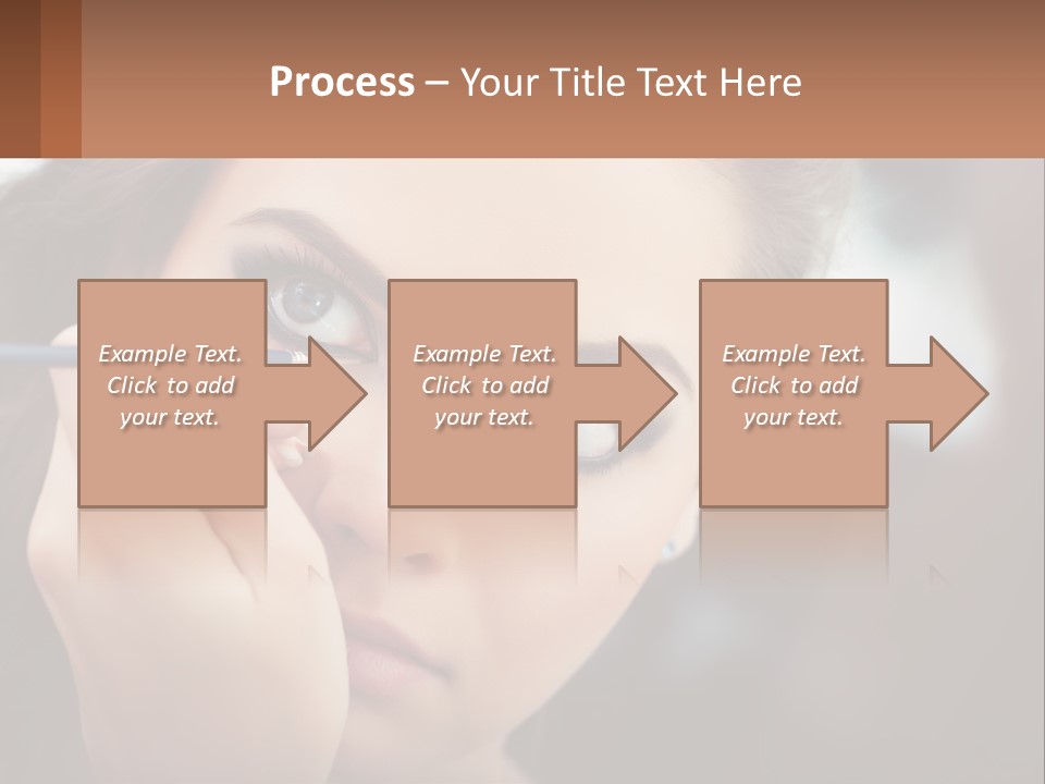 A Woman With Blue Eyes Is Doing Makeup PowerPoint Template
