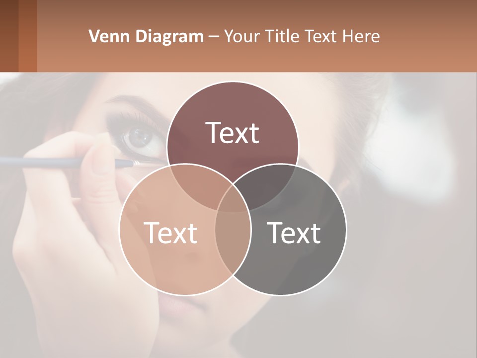 A Woman With Blue Eyes Is Doing Makeup PowerPoint Template