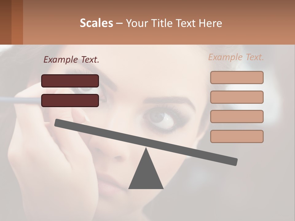 A Woman With Blue Eyes Is Doing Makeup PowerPoint Template