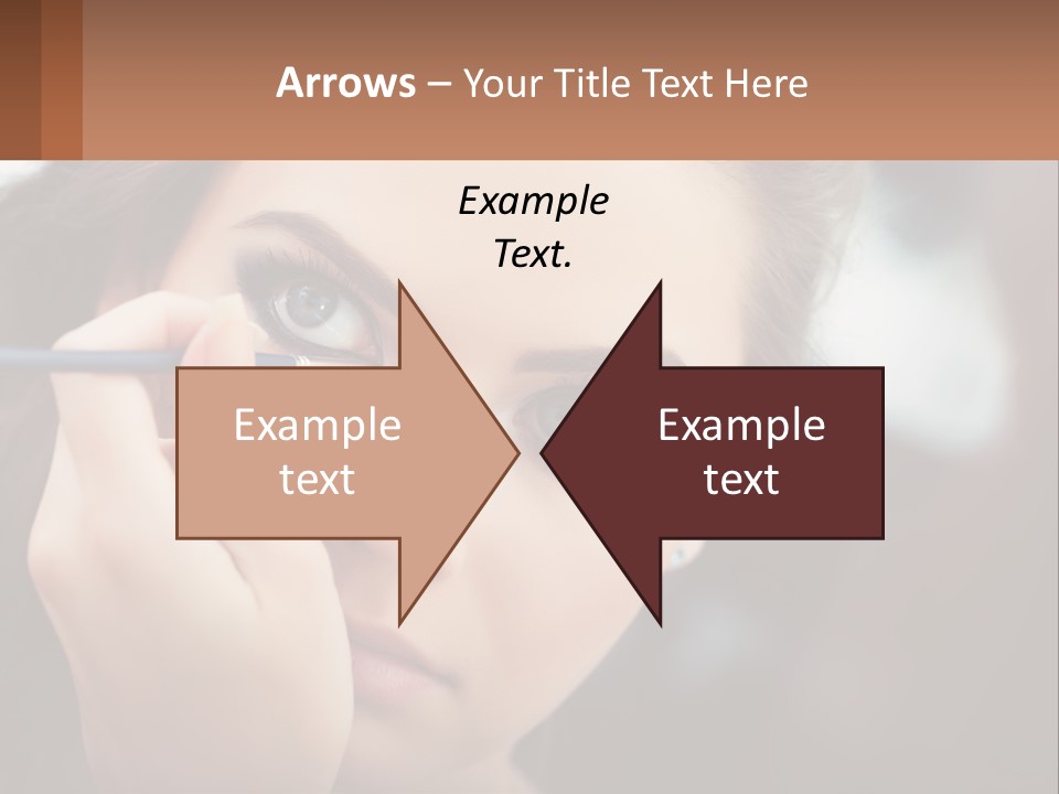 A Woman With Blue Eyes Is Doing Makeup PowerPoint Template