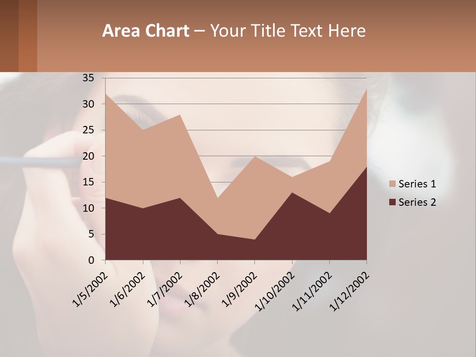 A Woman With Blue Eyes Is Doing Makeup PowerPoint Template