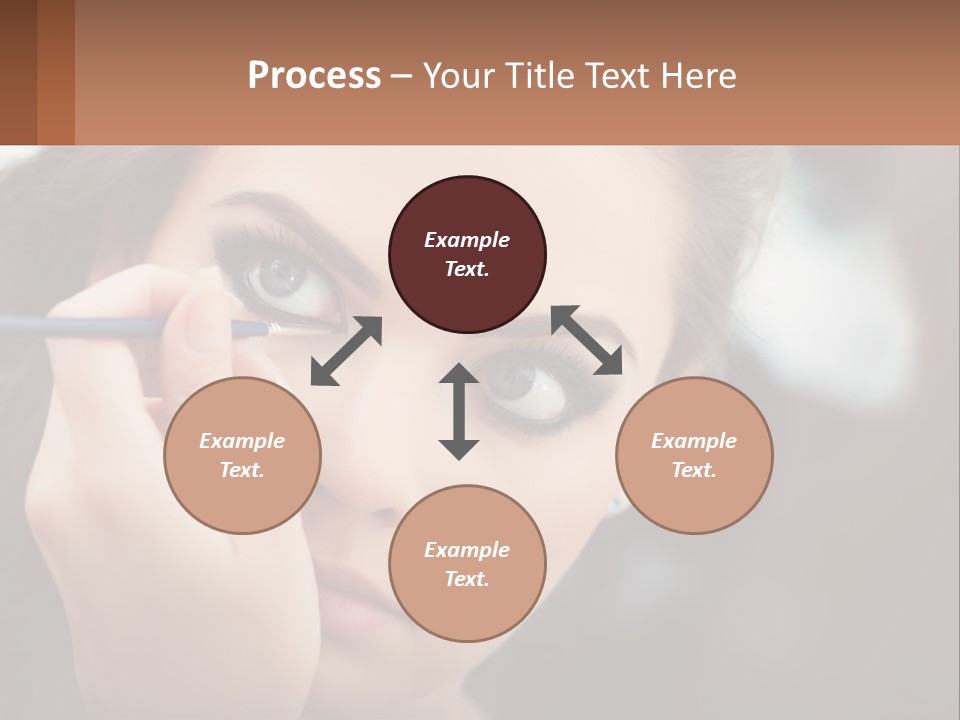 A Woman With Blue Eyes Is Doing Makeup PowerPoint Template