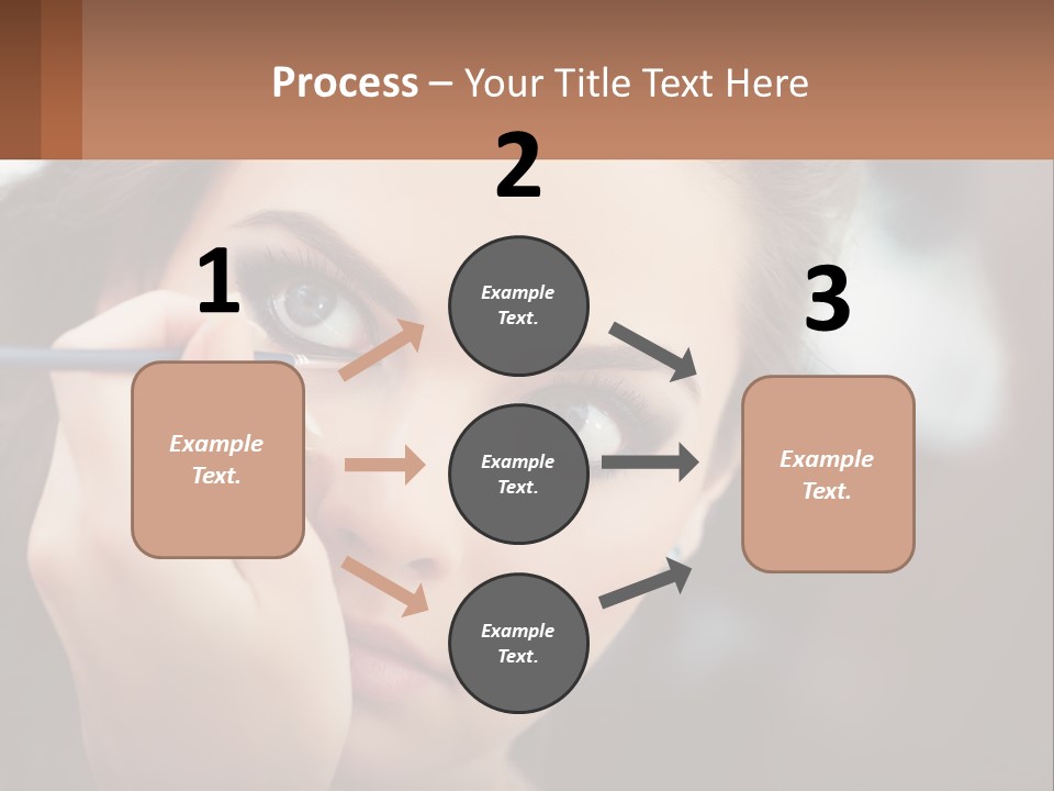 A Woman With Blue Eyes Is Doing Makeup PowerPoint Template