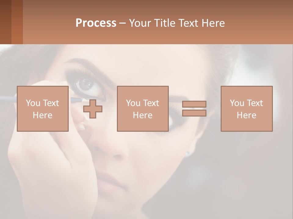 A Woman With Blue Eyes Is Doing Makeup PowerPoint Template