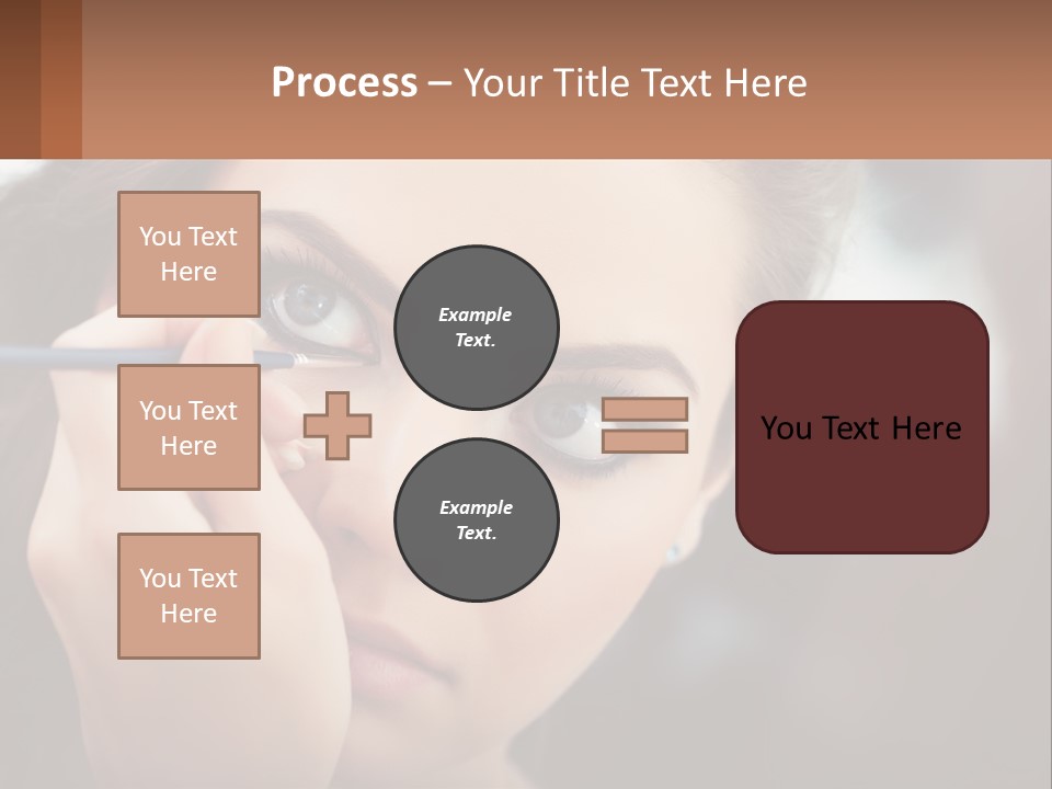 A Woman With Blue Eyes Is Doing Makeup PowerPoint Template