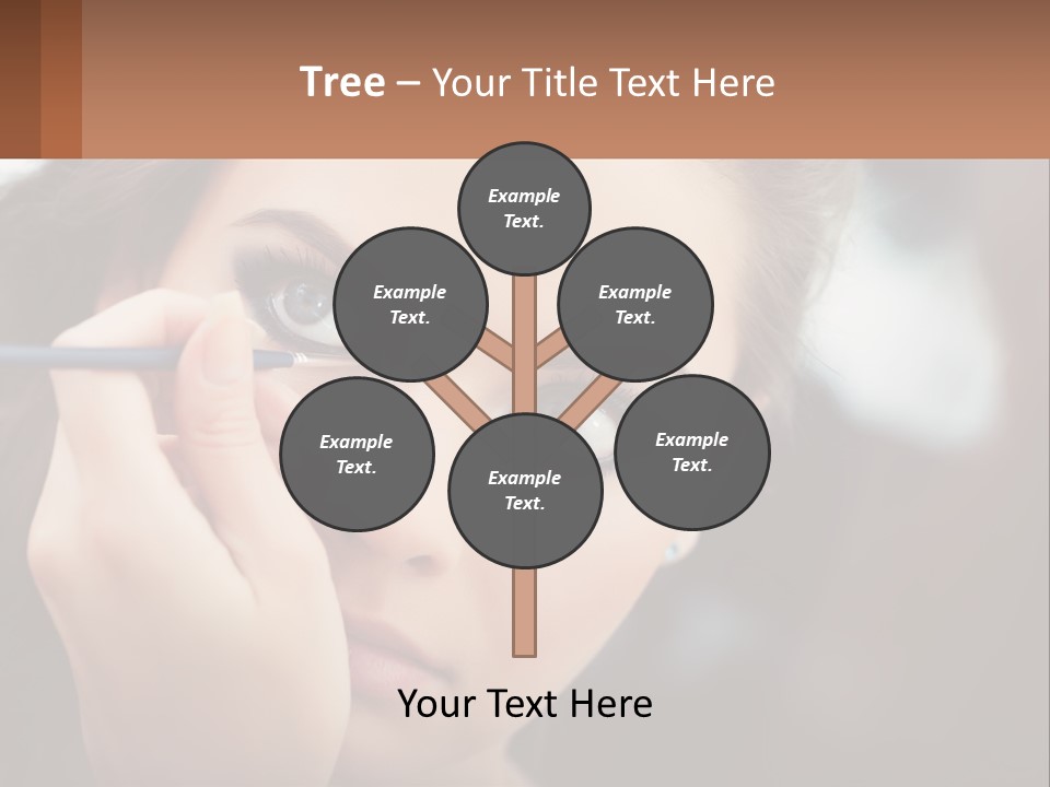 A Woman With Blue Eyes Is Doing Makeup PowerPoint Template