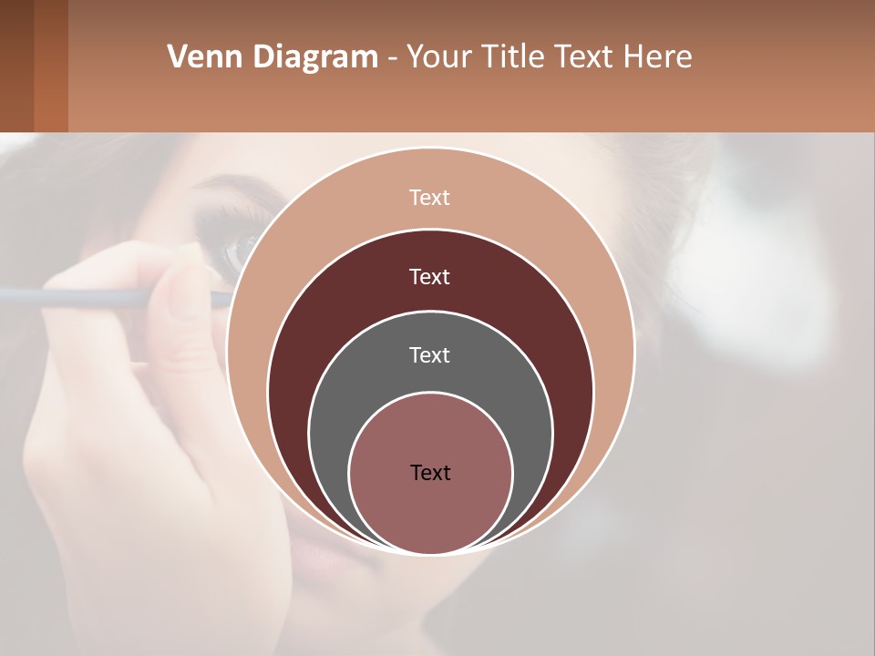 A Woman With Blue Eyes Is Doing Makeup PowerPoint Template