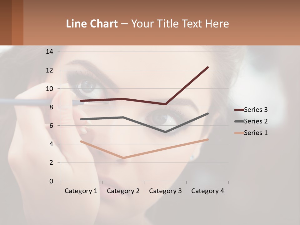 A Woman With Blue Eyes Is Doing Makeup PowerPoint Template