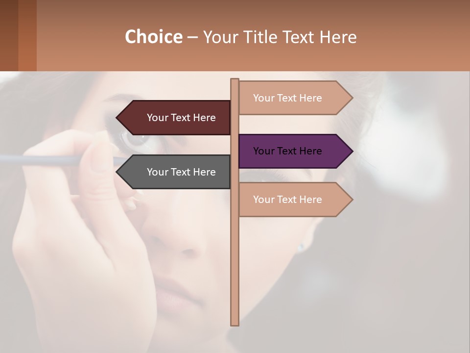 A Woman With Blue Eyes Is Doing Makeup PowerPoint Template