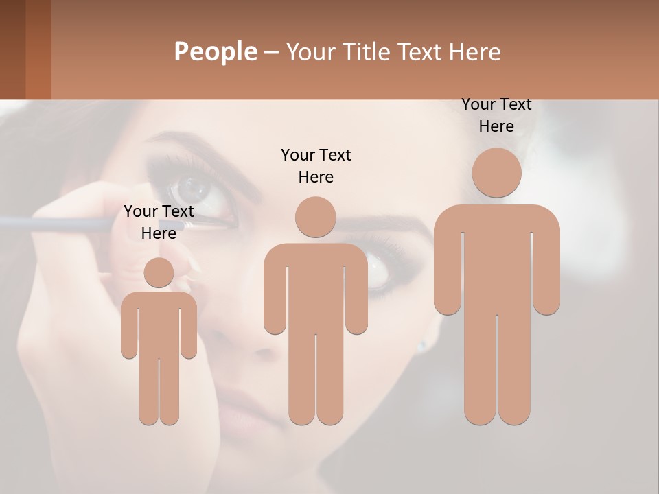A Woman With Blue Eyes Is Doing Makeup PowerPoint Template