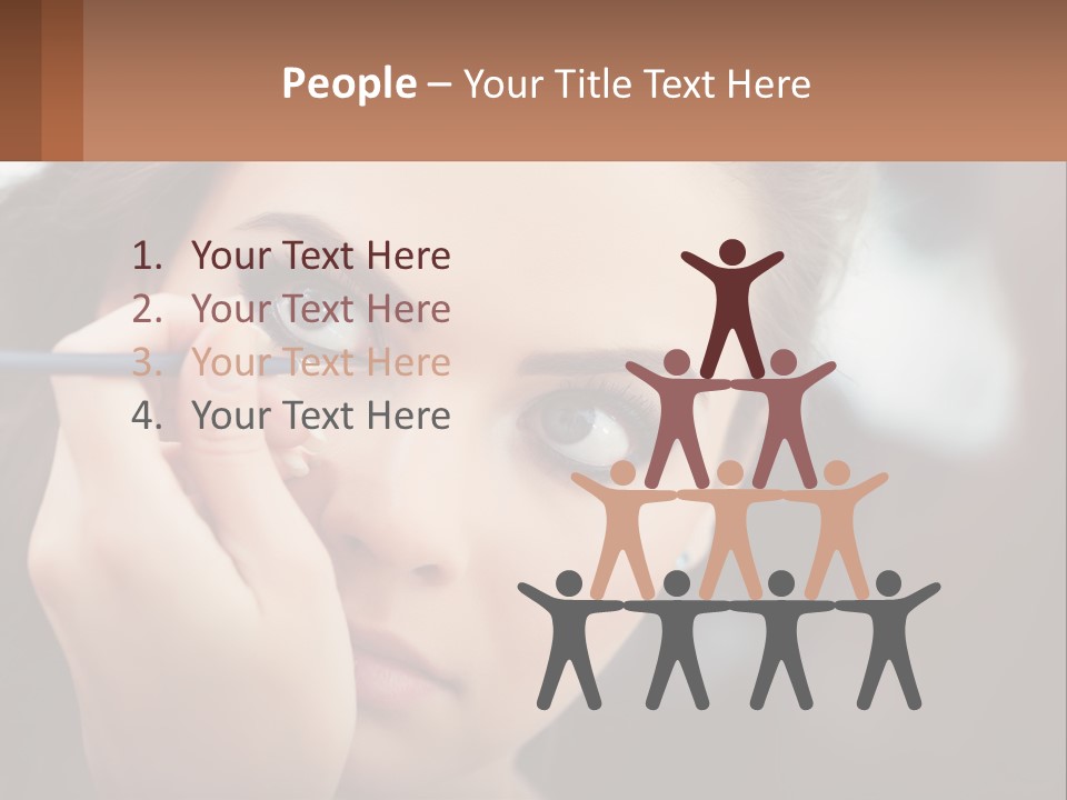 A Woman With Blue Eyes Is Doing Makeup PowerPoint Template