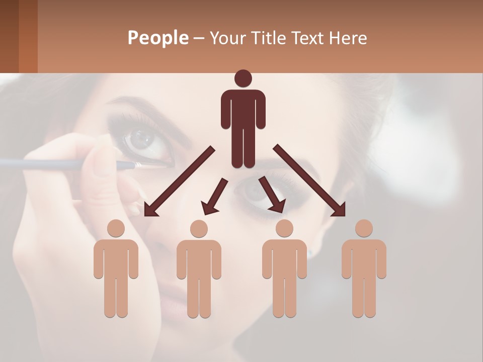 A Woman With Blue Eyes Is Doing Makeup PowerPoint Template