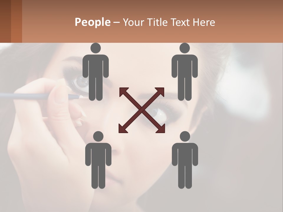 A Woman With Blue Eyes Is Doing Makeup PowerPoint Template