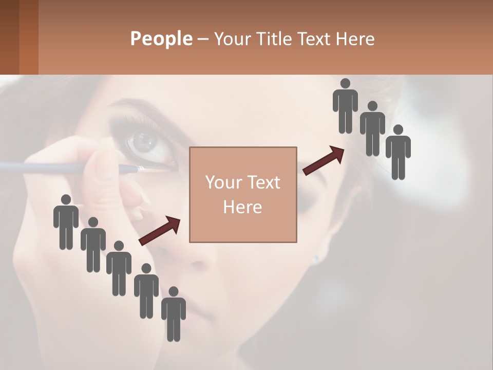 A Woman With Blue Eyes Is Doing Makeup PowerPoint Template