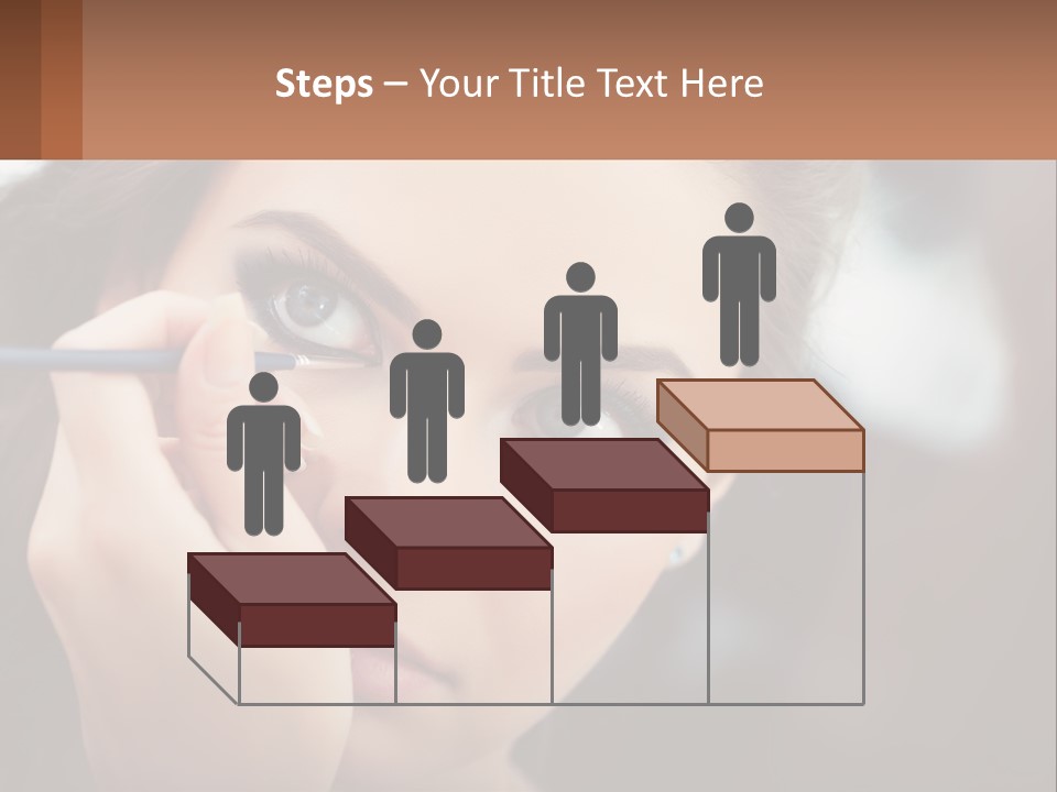 A Woman With Blue Eyes Is Doing Makeup PowerPoint Template