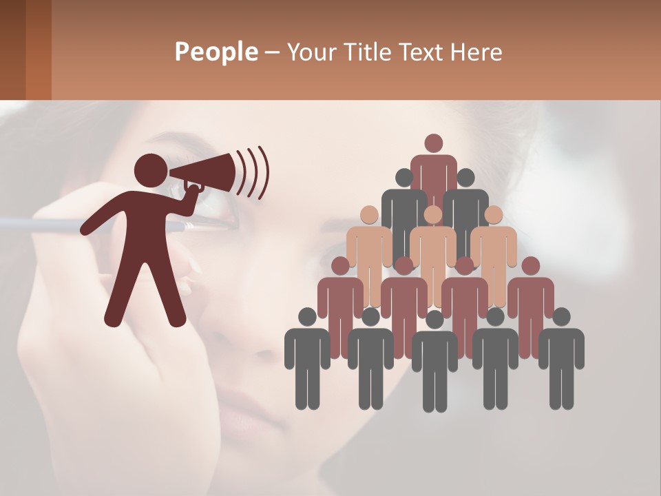 A Woman With Blue Eyes Is Doing Makeup PowerPoint Template