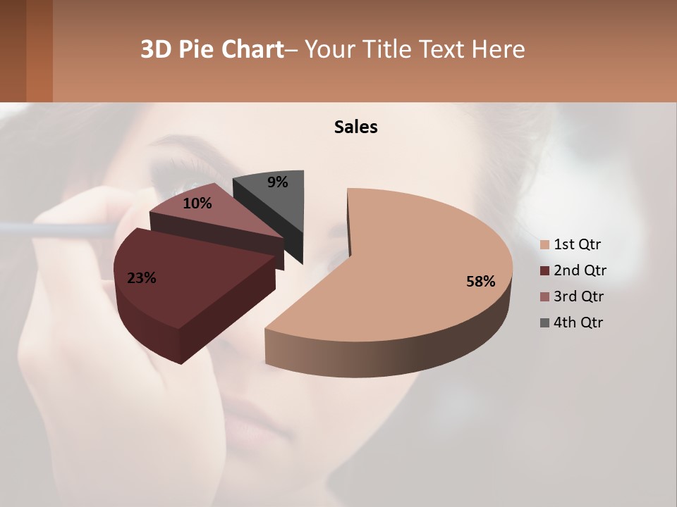 A Woman With Blue Eyes Is Doing Makeup PowerPoint Template
