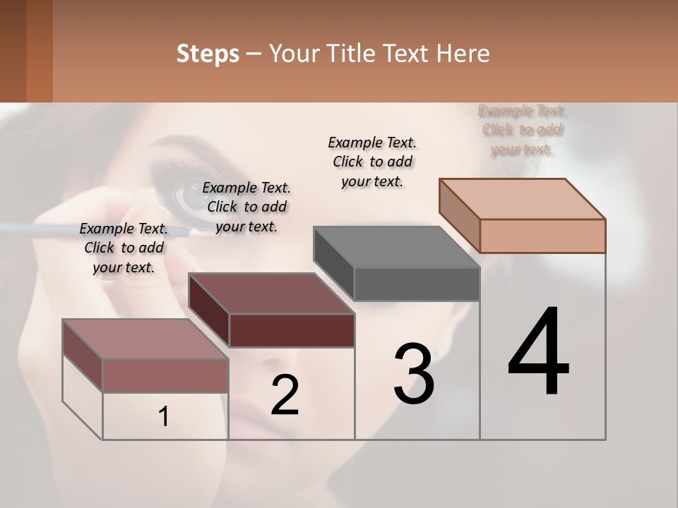 A Woman With Blue Eyes Is Doing Makeup PowerPoint Template