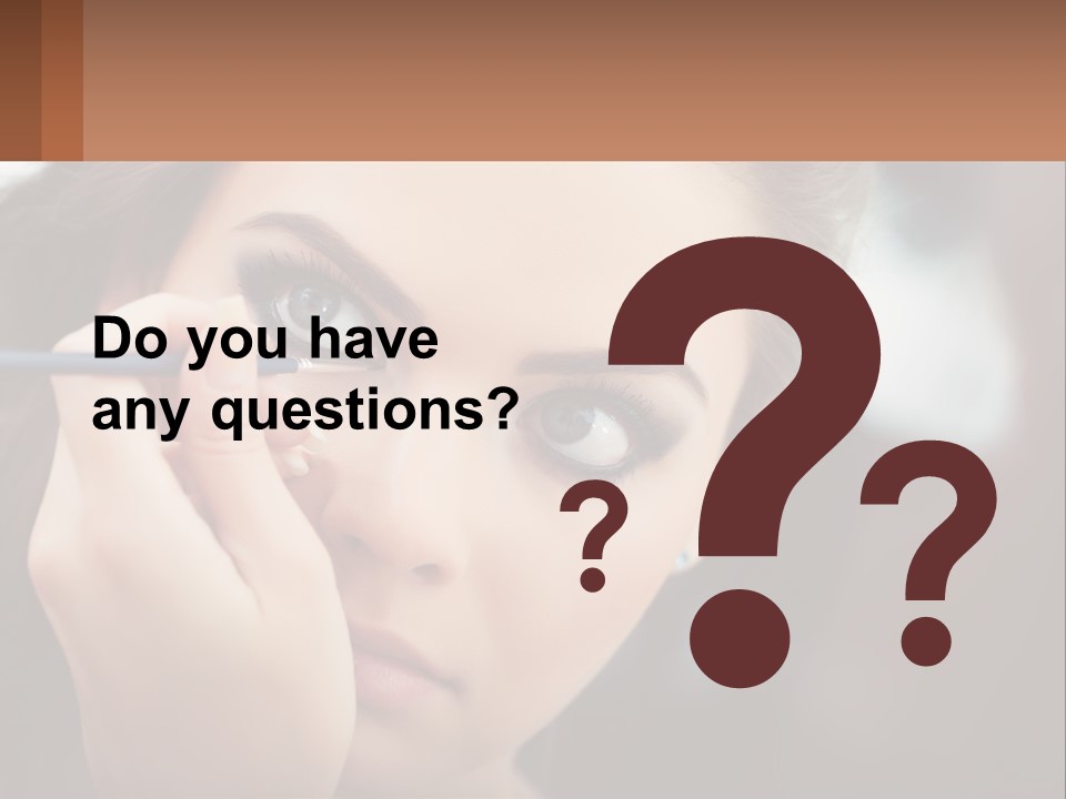 A Woman With Blue Eyes Is Doing Makeup PowerPoint Template