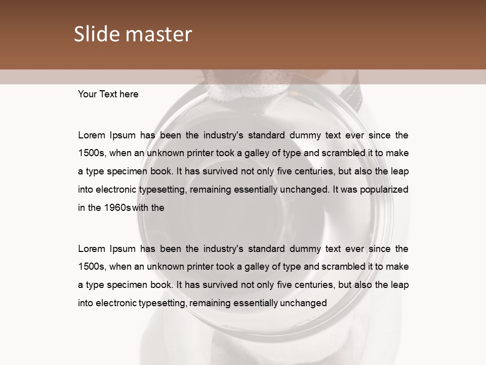 A Dog Holding A Bowl In Its Mouth PowerPoint Template