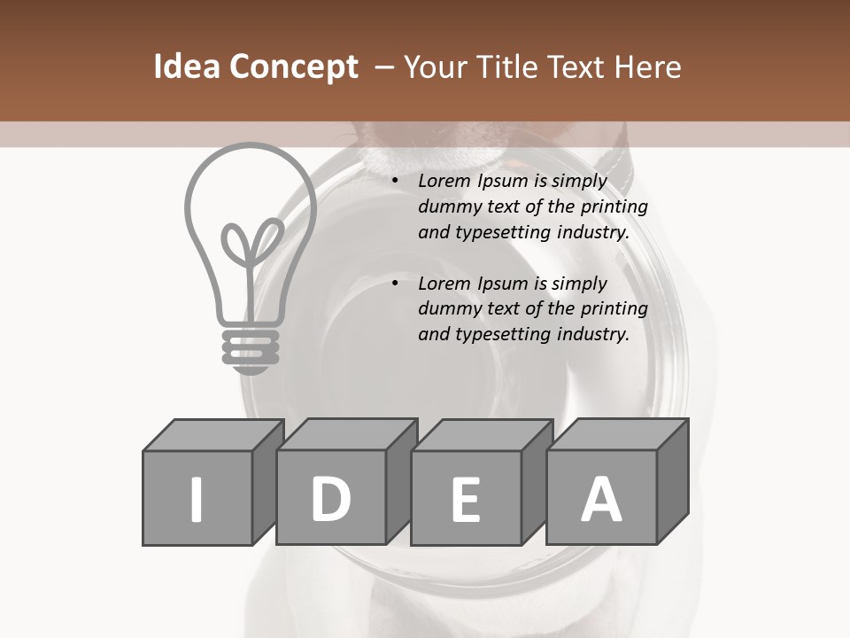 A Dog Holding A Bowl In Its Mouth PowerPoint Template