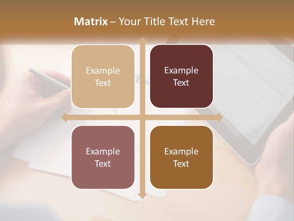 A Person Writing On A Piece Of Paper Next To A Tablet PowerPoint Template