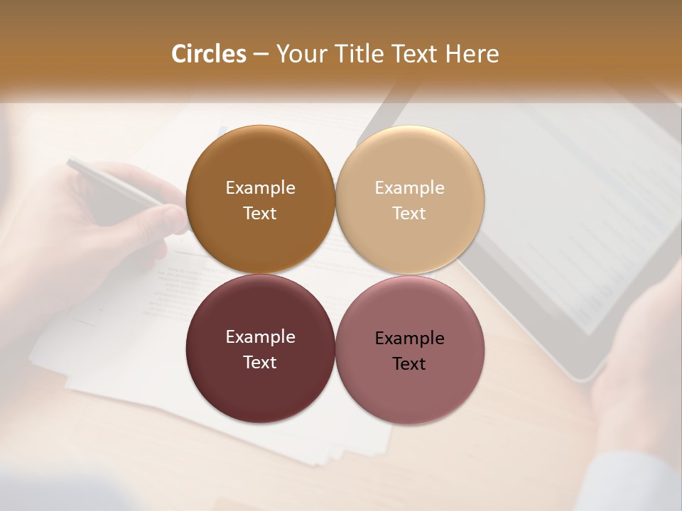 A Person Writing On A Piece Of Paper Next To A Tablet PowerPoint Template