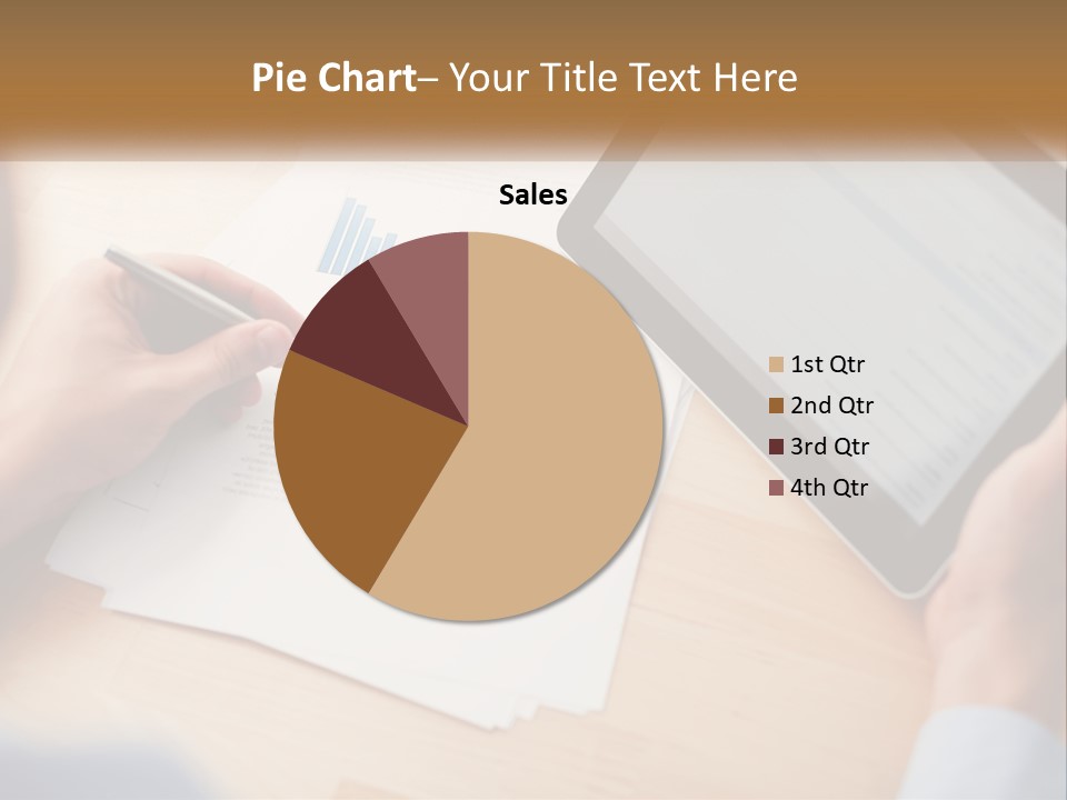 A Person Writing On A Piece Of Paper Next To A Tablet PowerPoint Template