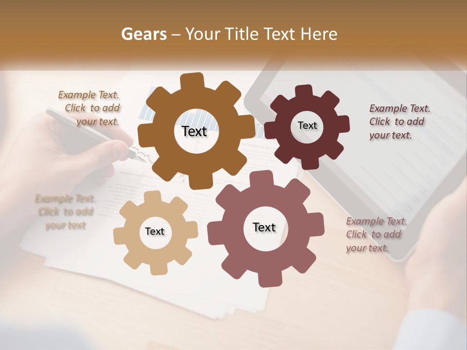 A Person Writing On A Piece Of Paper Next To A Tablet PowerPoint Template