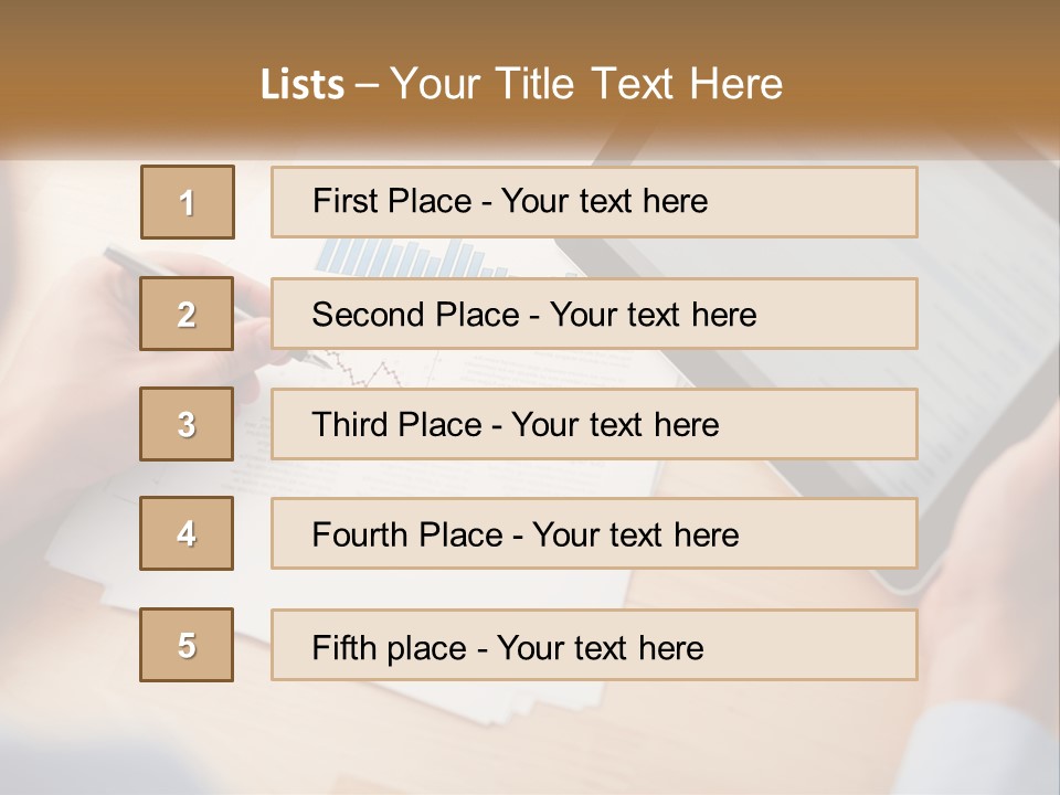 A Person Writing On A Piece Of Paper Next To A Tablet PowerPoint Template