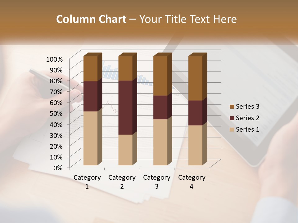 A Person Writing On A Piece Of Paper Next To A Tablet PowerPoint Template