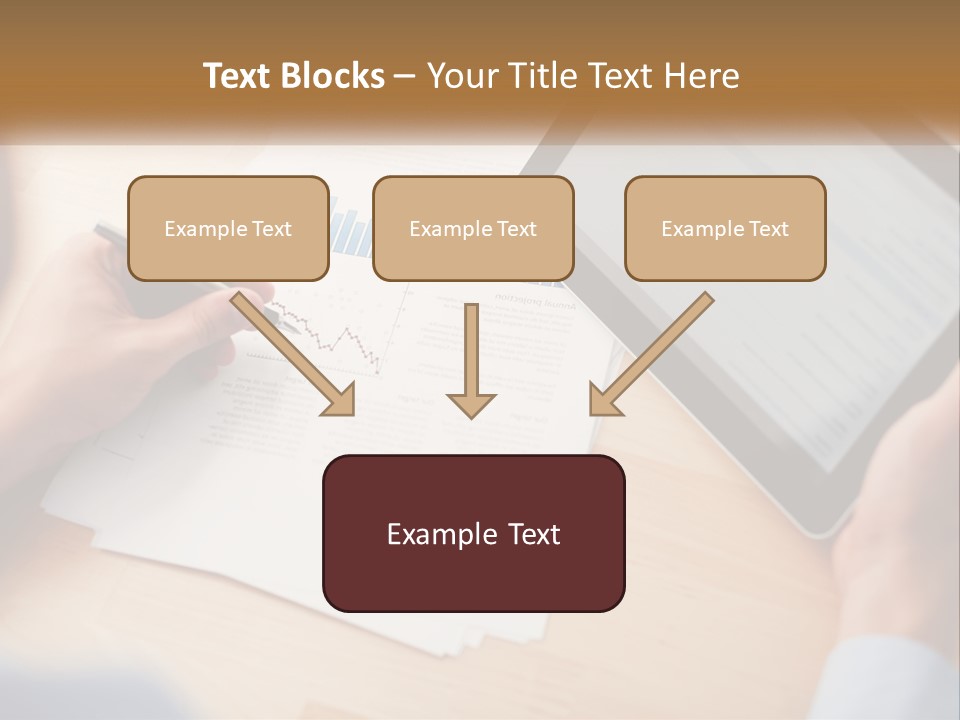 A Person Writing On A Piece Of Paper Next To A Tablet PowerPoint Template