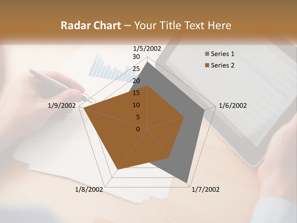 A Person Writing On A Piece Of Paper Next To A Tablet PowerPoint Template