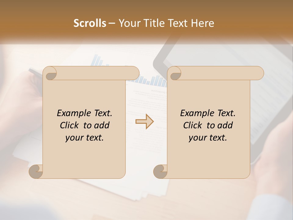 A Person Writing On A Piece Of Paper Next To A Tablet PowerPoint Template