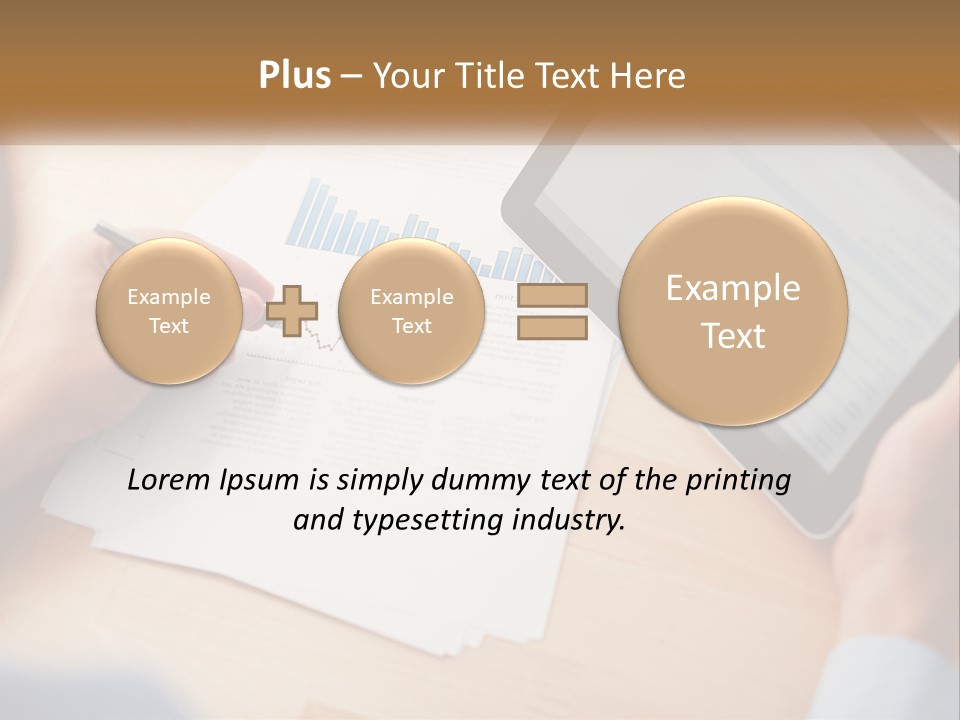 A Person Writing On A Piece Of Paper Next To A Tablet PowerPoint Template