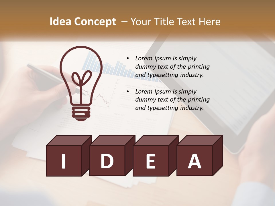 A Person Writing On A Piece Of Paper Next To A Tablet PowerPoint Template