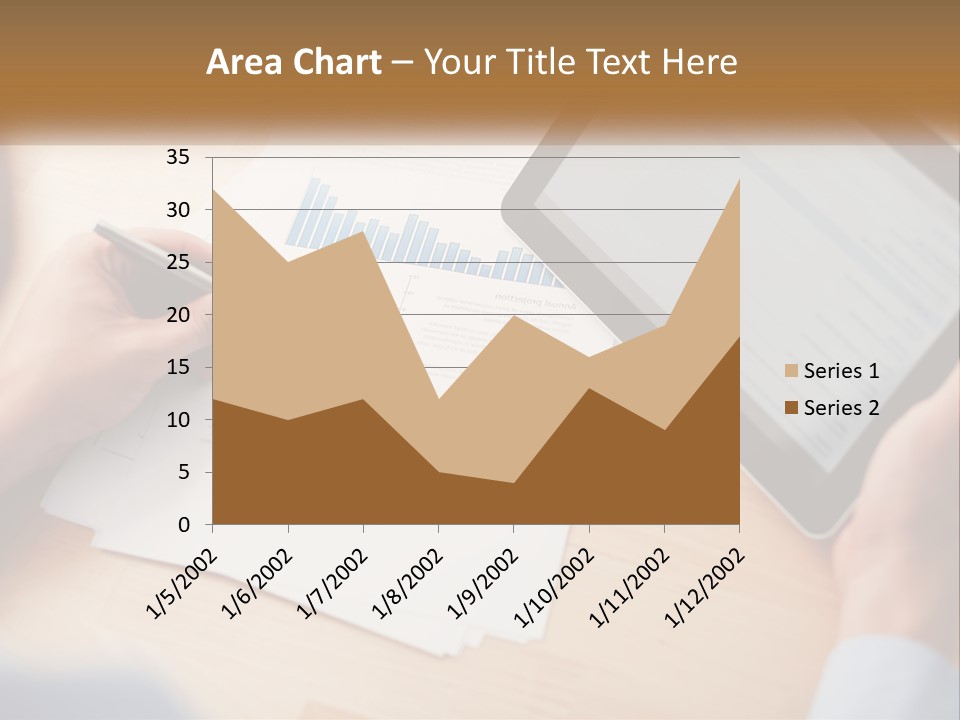 A Person Writing On A Piece Of Paper Next To A Tablet PowerPoint Template